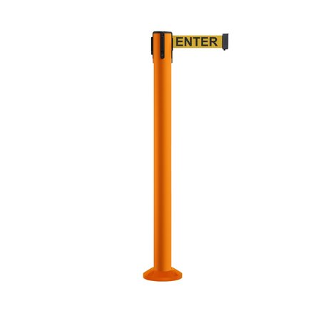 MONTOUR LINE Stanchion Belt Barrier Fixed Base Orange Post 16ft.Caution Belt MSX650F-OR-CAUYB-160